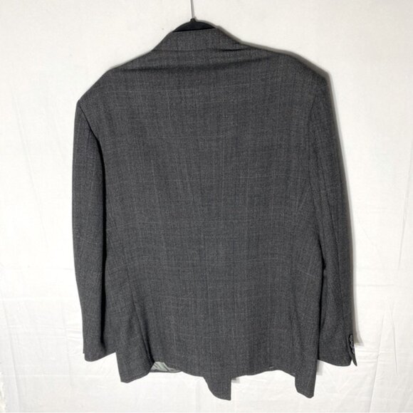 Vintage Steel Dark Grey Double Breasted Virgin Wool Blazer 42R - Picture 2 of 13